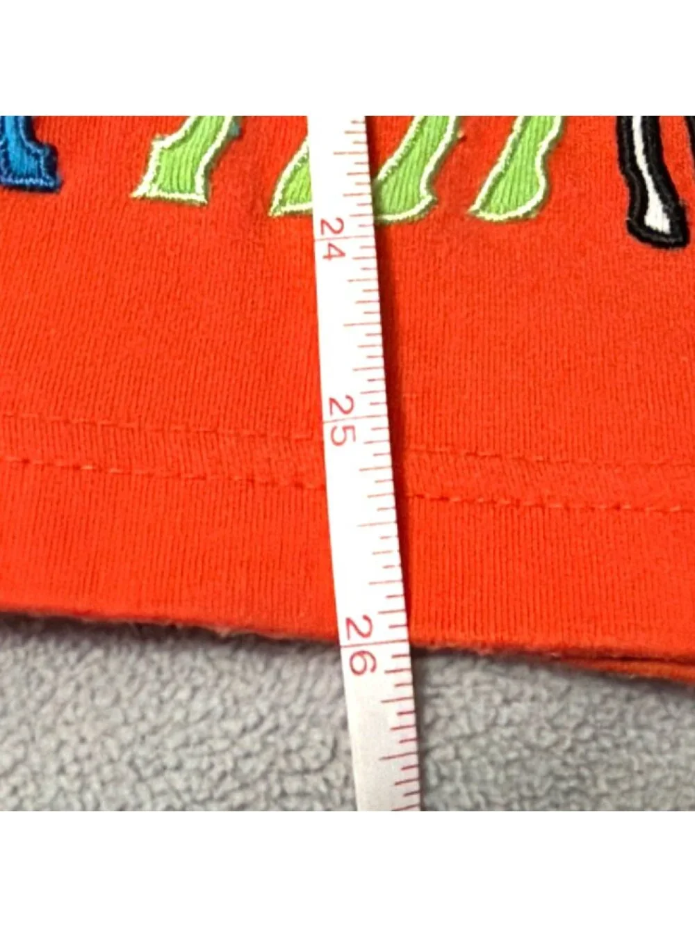 Orange Cotton T-Shirt Giraffe & Floral Appliqué Short Sleeves Beaded Neckline - Picture 7 of 7